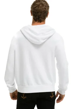 Hoodies | Hoodies | Aviator Nation RAINBOW HEART STITCH ZIP HOODIE W/ POCKETS - WHITE
