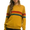 Sweatshirts | Aviator Nation RAINBOW STRIPE 6 UNISEX LIGHT CASHMERE SWEATER - HARVEST