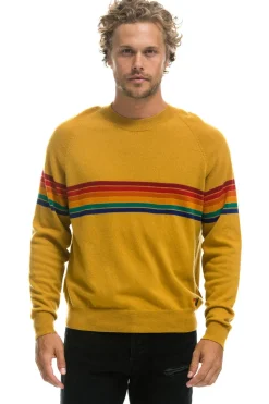 Sweatshirts | Aviator Nation RAINBOW STRIPE 6 UNISEX LIGHT CASHMERE SWEATER - HARVEST
