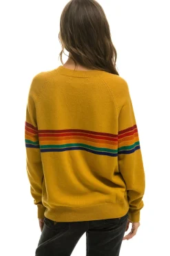 Sweatshirts | Aviator Nation RAINBOW STRIPE 6 UNISEX LIGHT CASHMERE SWEATER - HARVEST