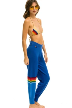 Sweatpants | Aviator Nation RAINBOW STRIPE CASHMERE LIGHT SWEATER PANT - VINTAGE BLUE VINTAGEBLUE