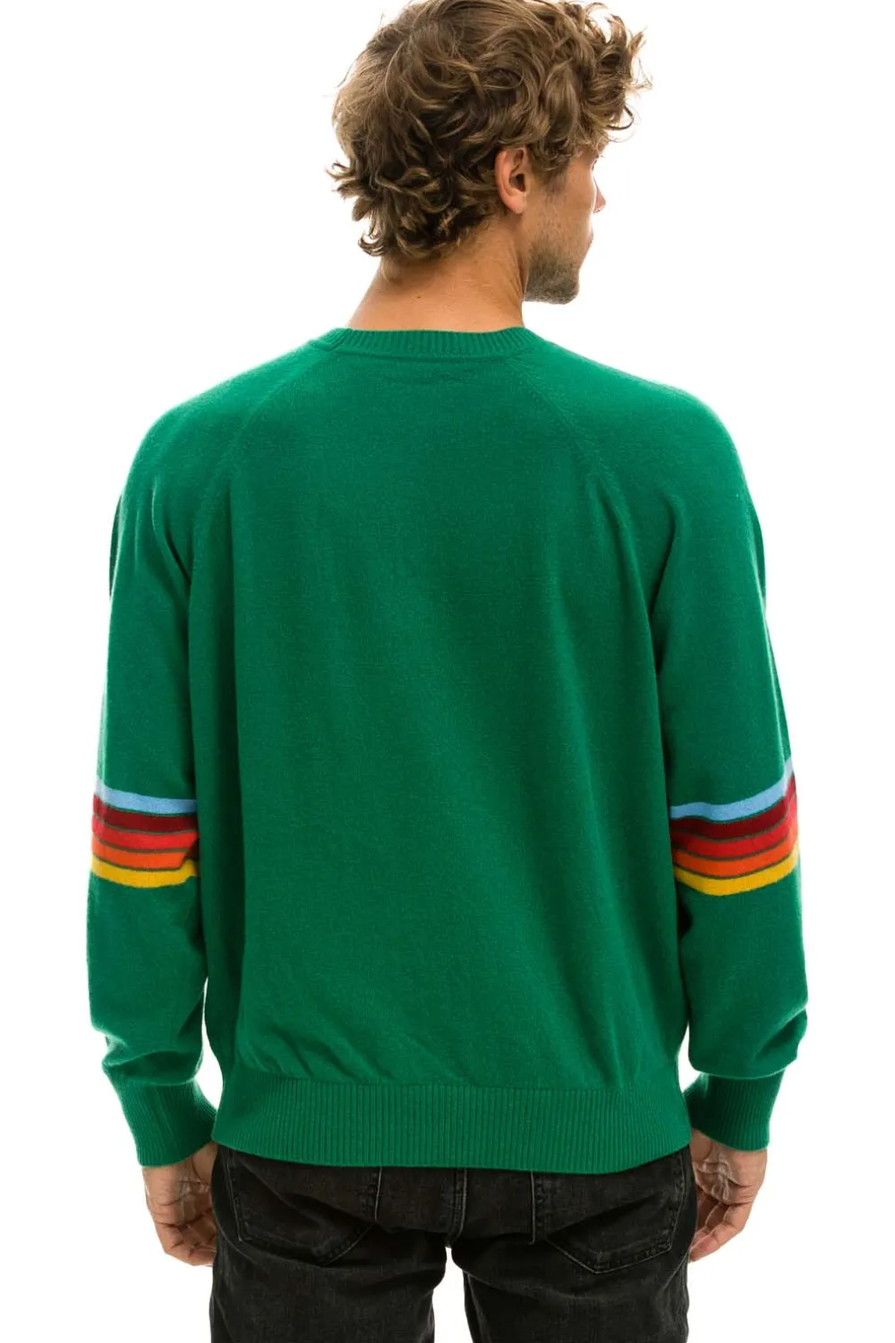 Sweatshirts | Aviator Nation RAINBOW STRIPE SLEEVE UNISEX CASHMERE LIGHT SWEATER - AMAZON