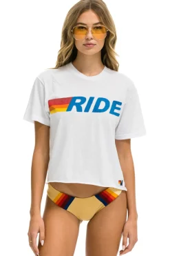 Boyfriend Tees | Tees | Aviator Nation RIDE LOGO BOYFRIEND TEE - WHITE