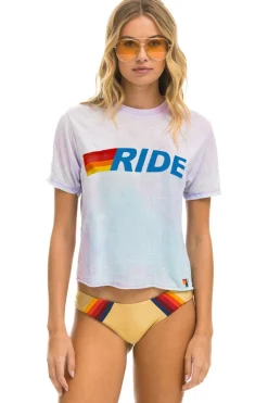 Boyfriend Tees | Tees | Aviator Nation RIDE LOGO BOYFRIEND TEE - TIE DYE BUBBLEGUM TIEDYEBUBBLEGUM