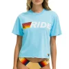 Boyfriend Tees | Tees | Aviator Nation RIDE LOGO WHITE BOYFRIEND TEE - SKY