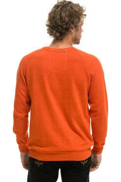 Sweatshirts | Sweatshirts | Aviator Nation RIDE LOGO WHITE CREW SWEATSHIRT - ORANGE