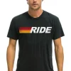 Tees | Tees | Aviator Nation RIDE LOGO WHITE TEE - CHARCOAL