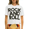 Boyfriend Tees | Tees | Aviator Nation ROCK AND ROLL BOYFRIEND TEE - WHITE