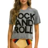 Boyfriend Tees | Tees | Aviator Nation ROCK AND ROLL BOYFRIEND TEE - HEATHER GREY HEATHERGREY