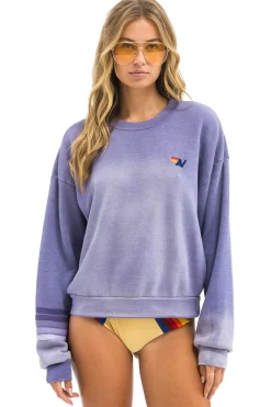 Sweatshirts | Sweatshirts | Aviator Nation RUGBY STITCH RELAXED CREW SWEATSHIRT - FADED GRAPE FADEDGRAPE