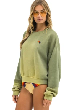 Sweatshirts | Sweatshirts | Aviator Nation RUGBY STITCH RELAXED CREW SWEATSHIRT - FADED ARMY FADEDARMY