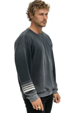 Sweatshirts | Sweatshirts | Aviator Nation RUGBY STITCH RELAXED CREW SWEATSHIRT - FADED SMOKE FADEDSMOKE