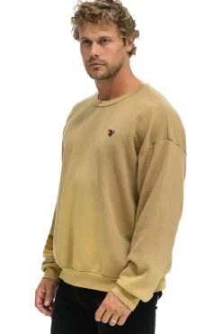 Sweatshirts | Sweatshirts | Aviator Nation RUGBY STITCH RELAXED CREW SWEATSHIRT - FADED TAN FADEDTAN