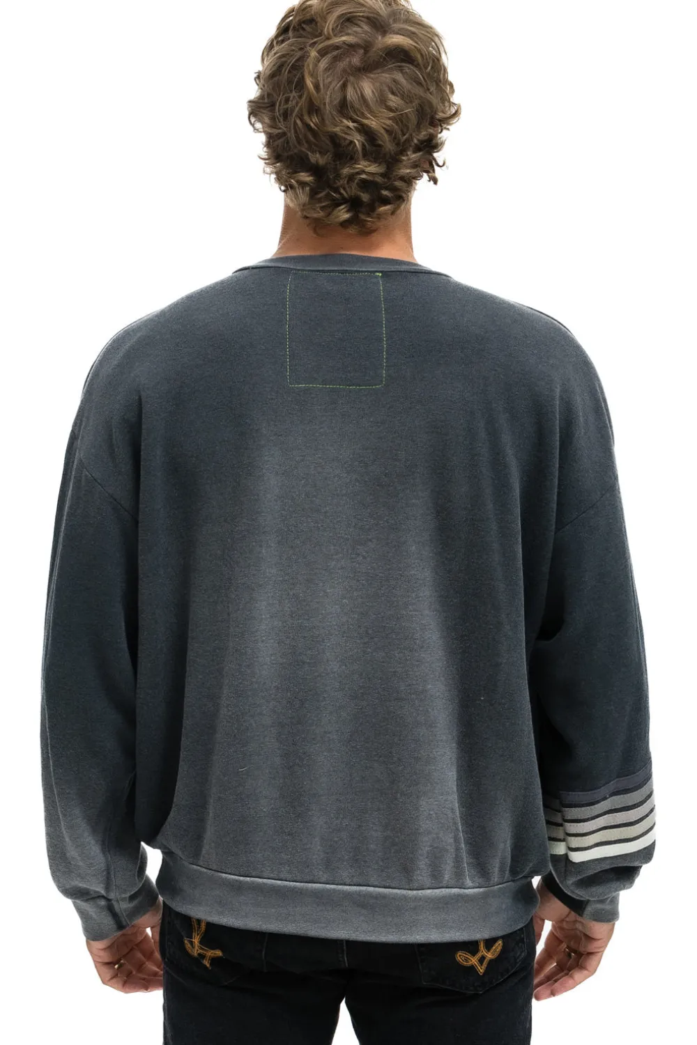 Sweatshirts | Sweatshirts | Aviator Nation RUGBY STITCH RELAXED CREW SWEATSHIRT - FADED SMOKE FADEDSMOKE