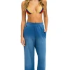 Sweatpants | Aviator Nation RUGBY STITCH WIDE LEG POCKET SWEATPANTS - FADED WATER FADEDWATER