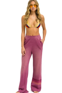 Sweatpants | Aviator Nation RUGBY STITCH WIDE LEG POCKET SWEATPANTS - FADED BERRY FADEDBERRY