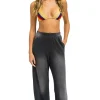Sweatpants | Aviator Nation RUGBY STITCH WIDE LEG POCKET SWEATPANTS - FADED SMOKE FADEDSMOKE