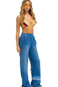 Sweatpants | Aviator Nation RUGBY STITCH WIDE LEG POCKET SWEATPANTS - FADED WATER FADEDWATER