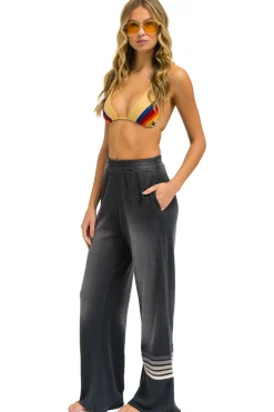 Sweatpants | Aviator Nation RUGBY STITCH WIDE LEG POCKET SWEATPANTS - FADED SMOKE FADEDSMOKE
