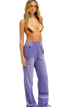 Sweatpants | Aviator Nation RUGBY STITCH WIDE LEG POCKET SWEATPANTS - FADED GRAPE FADEDGRAPE
