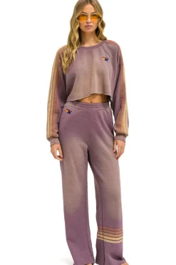 Sweatpants | Aviator Nation RUGBY STITCH WIDE LEG POCKET SWEATPANTS - FADED MOCHA FADEDMOCHA