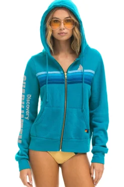 Hoodies | Collab Merchandise | Aviator Nation SHARK WEEK 2024 ZIP HOODIE - TEAL