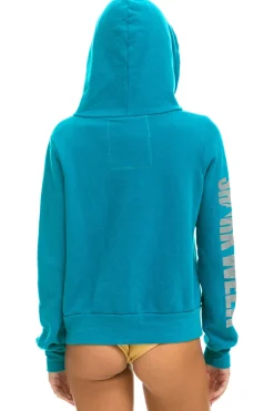 Hoodies | Collab Merchandise | Aviator Nation SHARK WEEK 2024 ZIP HOODIE - TEAL