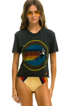 Boyfriend Tees | Aviator Nation SIGNATURE ASPEN BOYFRIEND TEE - CHARCOAL