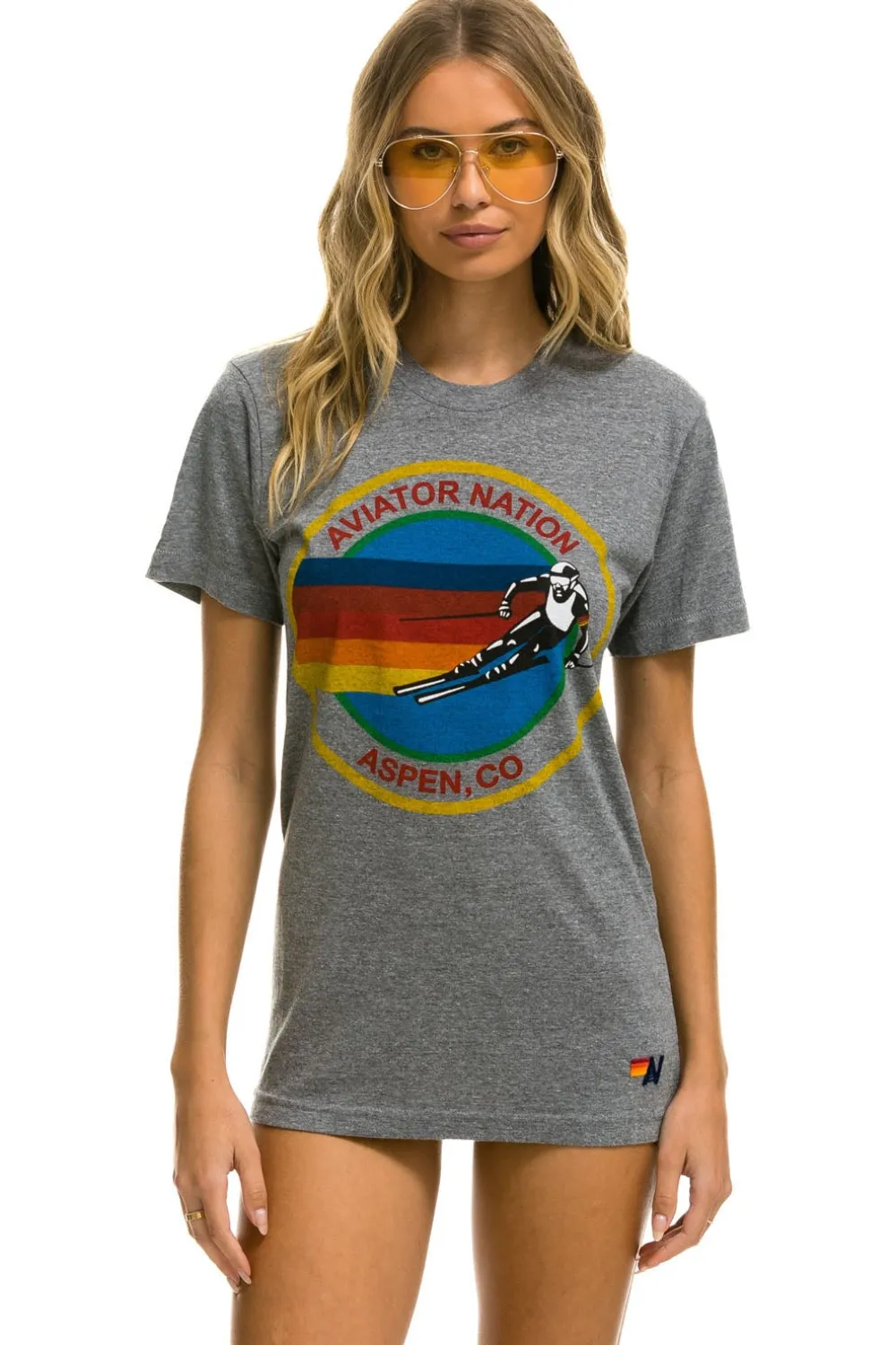 Tees | Tees | Aviator Nation SIGNATURE ASPEN TEE - HEATHER GREY HEATHERGREY