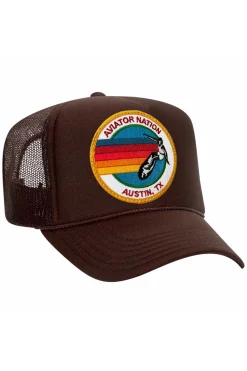 Trucker Hats | Trucker Hats | Aviator Nation SIGNATURE AUSTIN TRUCKER HAT sick!Allofourproductsgothroughanintensebreaking-downprocessthatgivesthemavintagefeelyou'lllovebecauseit'sbrokeninfromdayoneofwearingit.Allofourhatsareadjustable!