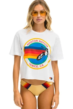 Boyfriend Tees | Tees | Aviator Nation SIGNATURE BOYFRIEND TEE - WHITE