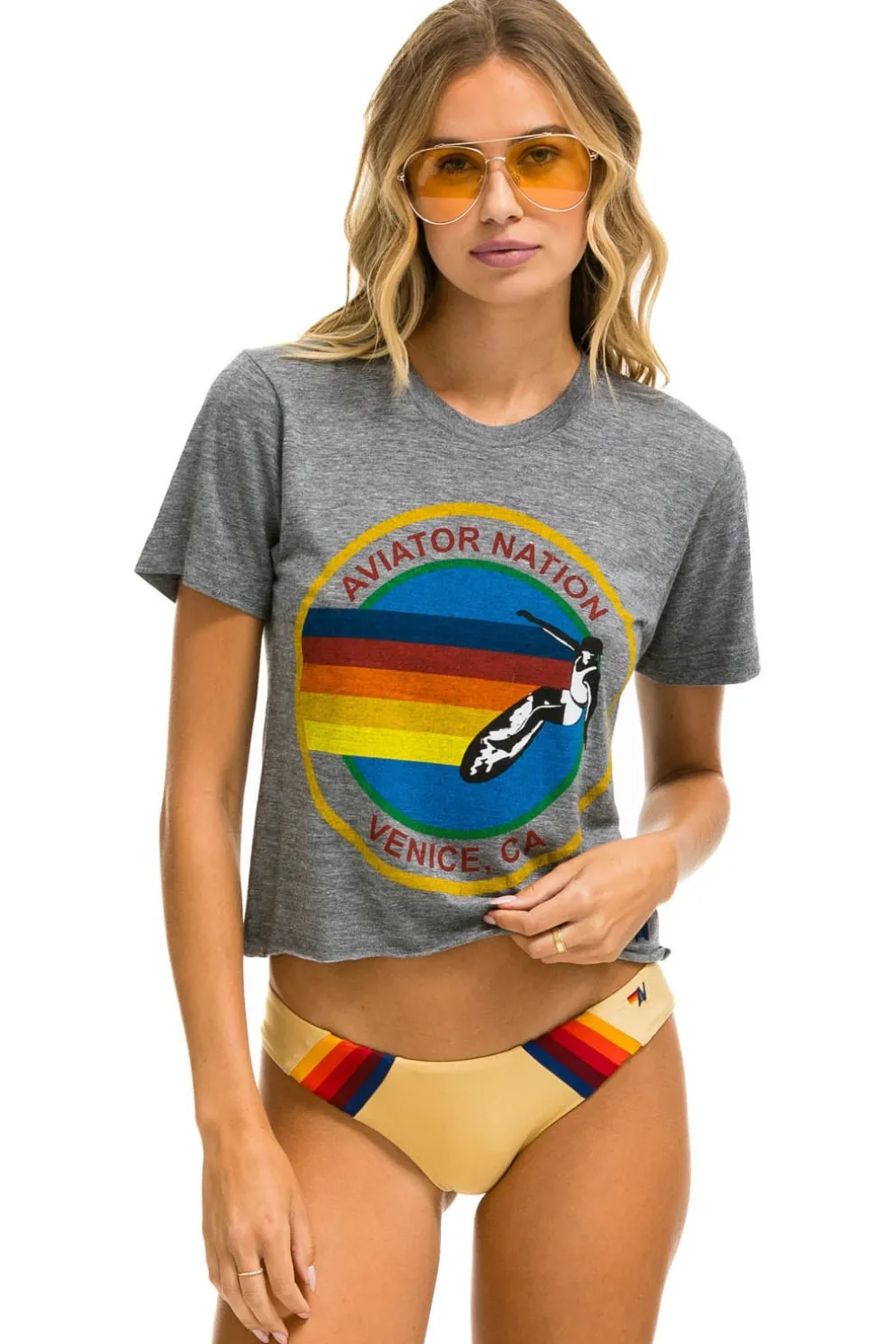 Boyfriend Tees | Tees | Aviator Nation SIGNATURE BOYFRIEND TEE - HEATHER GREY HEATHERGREY