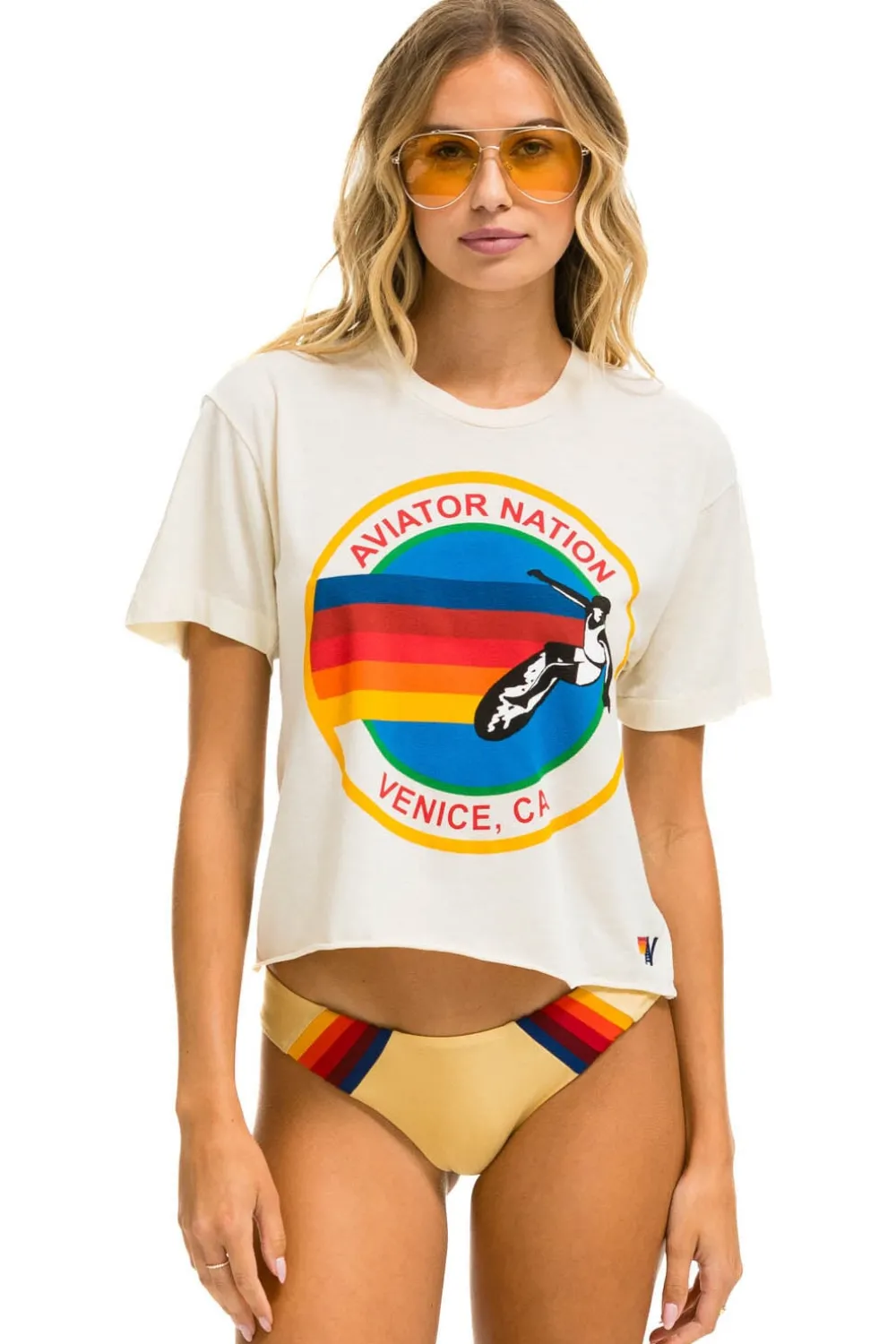 Boyfriend Tees | Tees | Aviator Nation SIGNATURE BOYFRIEND TEE - VINTAGE WHITE VINTAGEWHITE