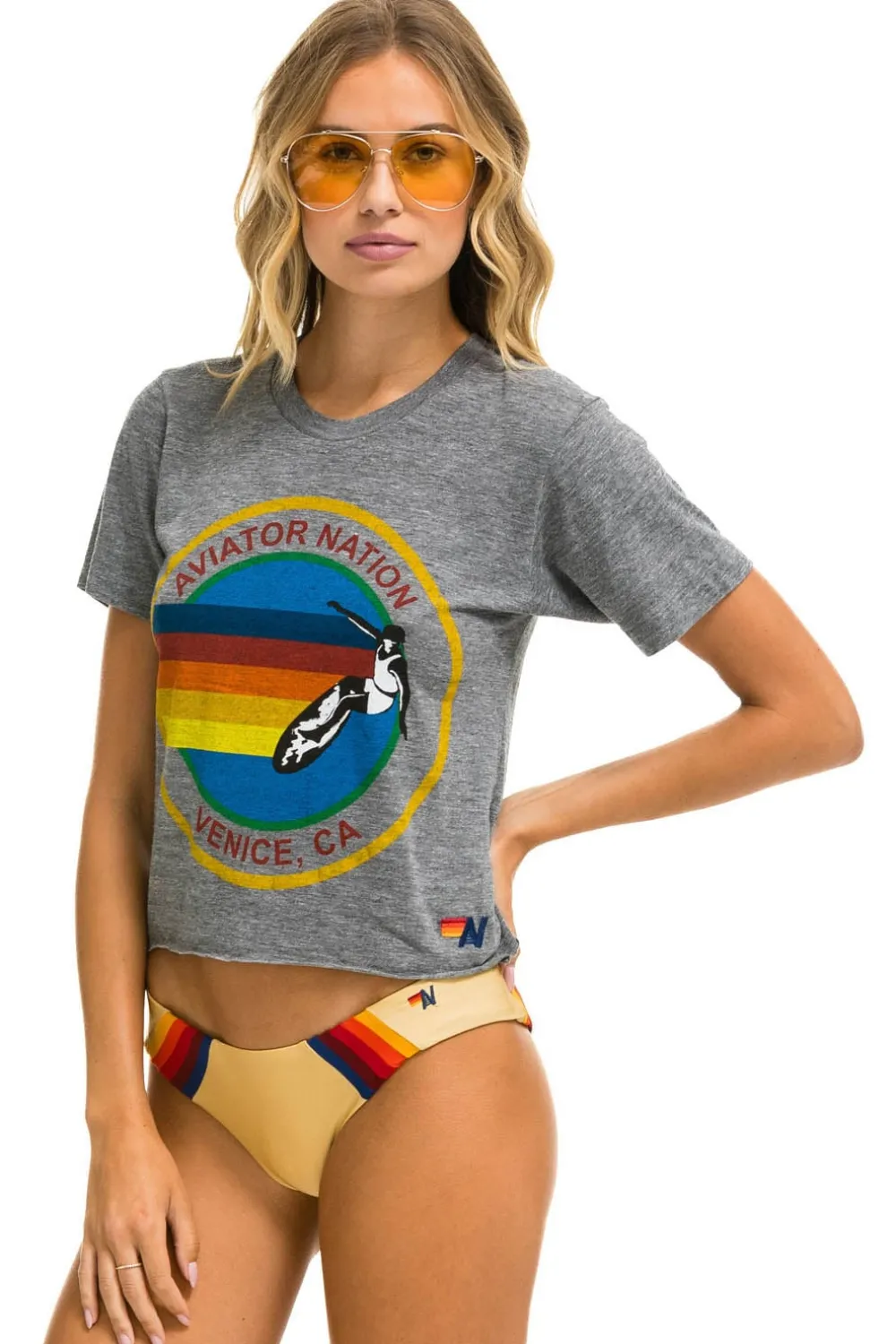 Boyfriend Tees | Tees | Aviator Nation SIGNATURE BOYFRIEND TEE - HEATHER GREY HEATHERGREY