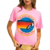 Boyfriend Tees | Aviator Nation SIGNATURE LAS VEGAS BOYFRIEND TEE - NEON PINK NEONPINK