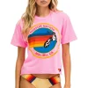 Boyfriend Tees | Aviator Nation SIGNATURE MALIBU BOYFRIEND TEE - NEON PINK NEONPINK