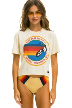 Boyfriend Tees | Aviator Nation SIGNATURE MANHATTAN BEACH BOYFRIEND TEE - VINTAGE WHITE VINTAGEWHITE