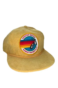 Trucker Hats | Trucker Hats | Aviator Nation SIGNATURE MANHATTAN BEACH VINTAGE CORDUROY TRUCKER VINTAGECORDUROYTRUCKERHATSAviatorNationGOLD