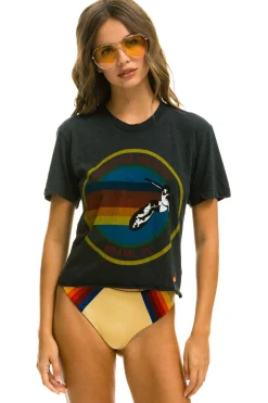 Boyfriend Tees | Aviator Nation SIGNATURE MIAMI BOYFRIEND TEE - CHARCOAL