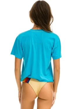 Boyfriend Tees | Aviator Nation SIGNATURE SAN FRANCISCO BOYFRIEND TEE - NEON BLUE NEONBLUE