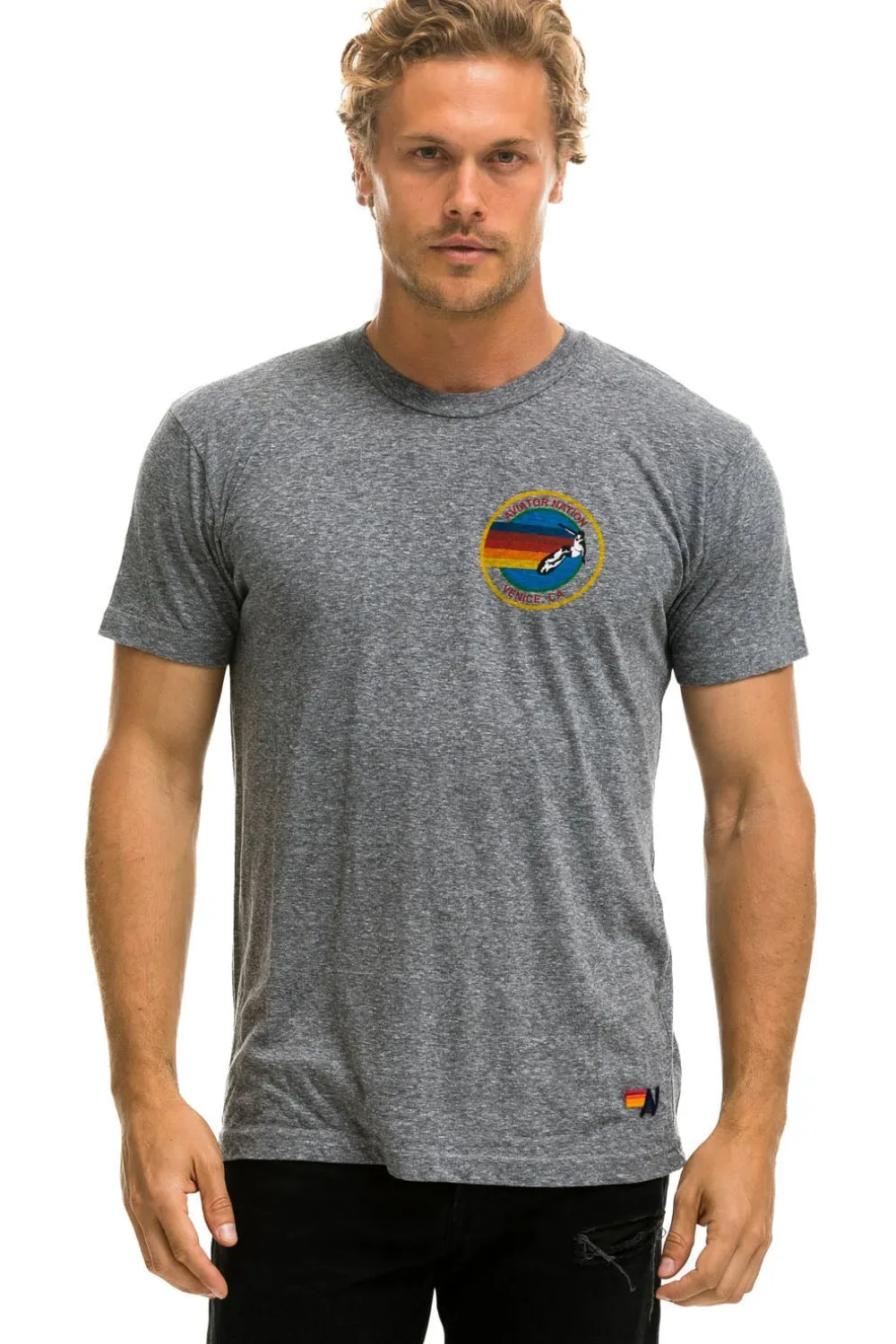Tees | Tees | Aviator Nation SIGNATURE SMALL CIRCLE LOGO TEE - HEATHER GREY HEATHERGREY
