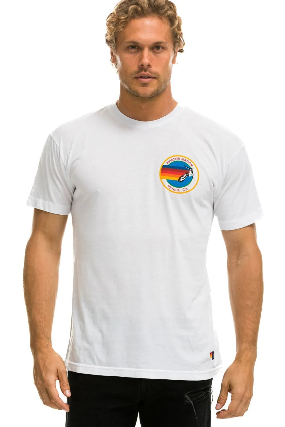 Tees | Tees | Aviator Nation SIGNATURE SMALL VENICE CIRCLE TEE - WHITE