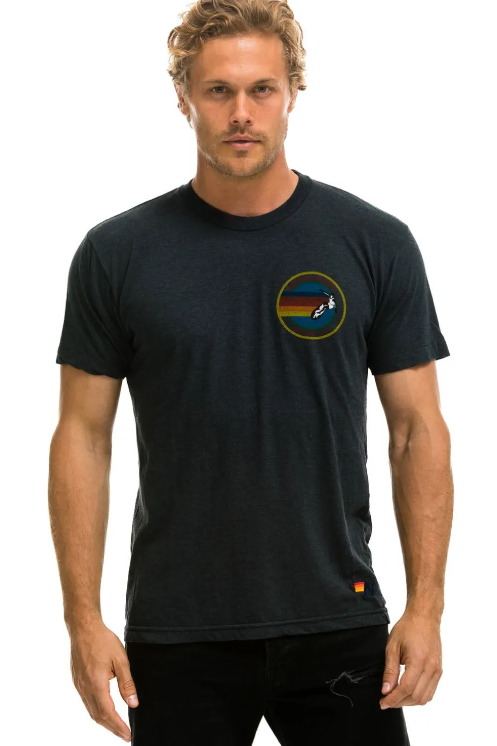 Tees | Tees | Aviator Nation SIGNATURE SMALL VENICE CIRCLE TEE - CHARCOAL