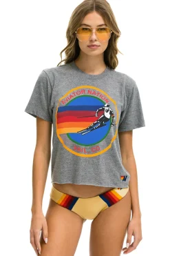 Boyfriend Tees | Aviator Nation SIGNATURE VAIL BOYFRIEND TEE - HEATHER