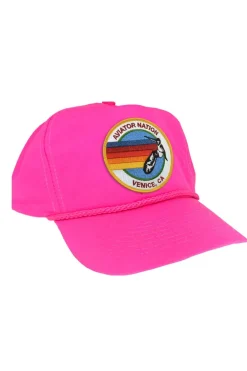 Trucker Hats | Trucker Hats | Aviator Nation SIGNATURE VENICE VINTAGE NYLON TRUCKER HAT VINTAGENYLONTRUCKERHATHATSAviatorNationNEONPINK