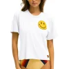 Boyfriend Tees | Tees | Aviator Nation SMILEY 2 BOYFRIEND TEE - WHITE