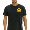 Tees | Tees | Aviator Nation SMILEY 2 CREW TEE - CHARCOAL