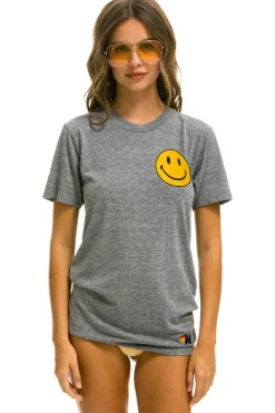 Tees | Tees | Aviator Nation SMILEY 2 CREW TEE - HEATHER GREY HEATHERGREY