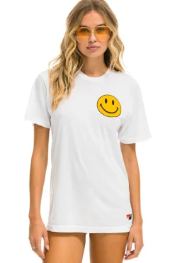 Tees | Tees | Aviator Nation SMILEY 2 CREW TEE - WHITE