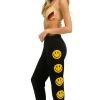 Sweatpants | Aviator Nation SMILEY 2 LIGHT WEIGHT SWEATPANTS - BLACK
